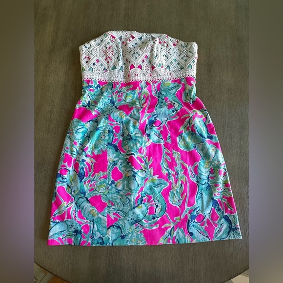 Lilly Pulitzer Brynn shift dress ‘razberry lobsters in love’ 8 EUC - Picture 7 of 9